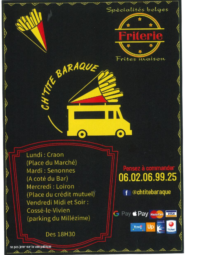 Nouveauté à Laigné : une friterie les jeudis soirs