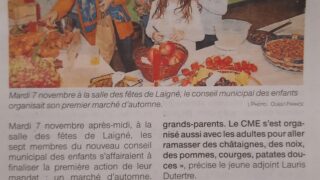 Un premier marché d’automne réussi pour les jeunes élus – OF 10.11.23