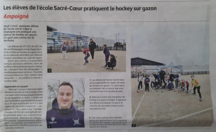 Les élèves de l’école Sacré-Coeur pratiquent le hockey sur gazon – HA 11.04.25