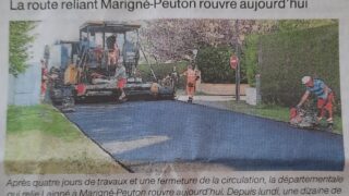 La route reliant Marigné-Peuton rouvre aujourd’hui – OF 18.04.25