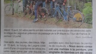 50 vélos installés pour le passage du Tour de France – OF 19 et 20.04.25