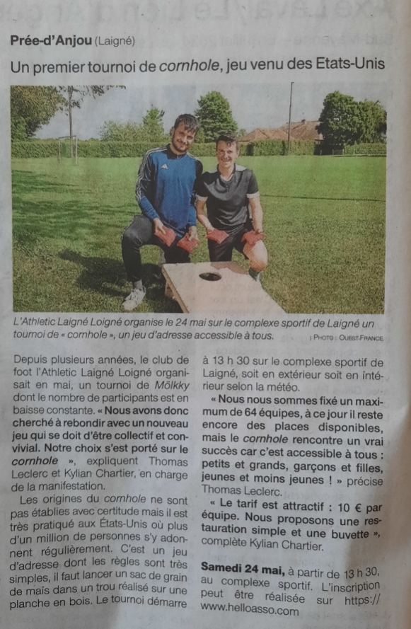 Un premier tournoi de Cornhole, jeu venu des Etats-Unis – OF 14.05.25