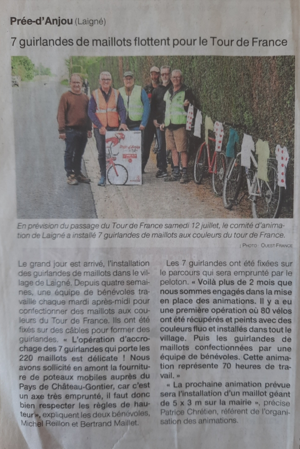 7 guirlandes de maillots flottent pour le Tour de France – OF 19.05.25