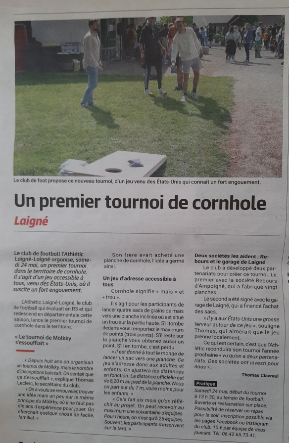 Un premier tournoi de Cornhole – HA 23.05.25