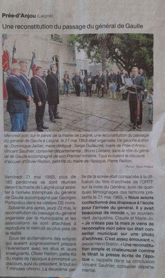 Une reconstitution du passage du Général de Gaulle – OF 24 et 25.05.25