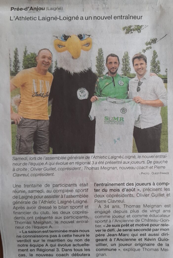 L’Athlétic Laigné-Loigné a un nouvel entraineur – OF 18.6.25