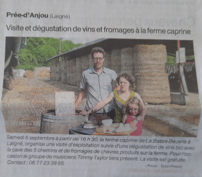 Visite et dégustation de vins et fromages à la ferme caprine – OF 05.09.25