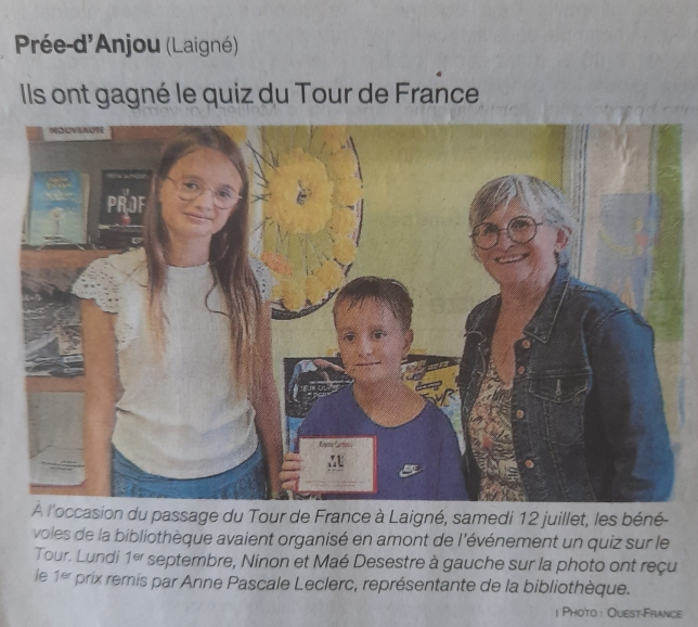 Ils ont gagné le quizz du Tour de France – OF 04.09.25