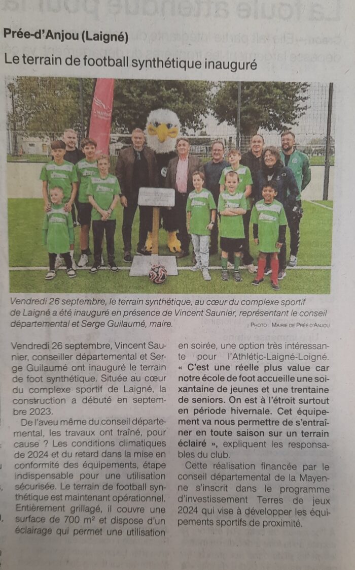 Le terrain de football synthétique inauguré – OF 03.10.25