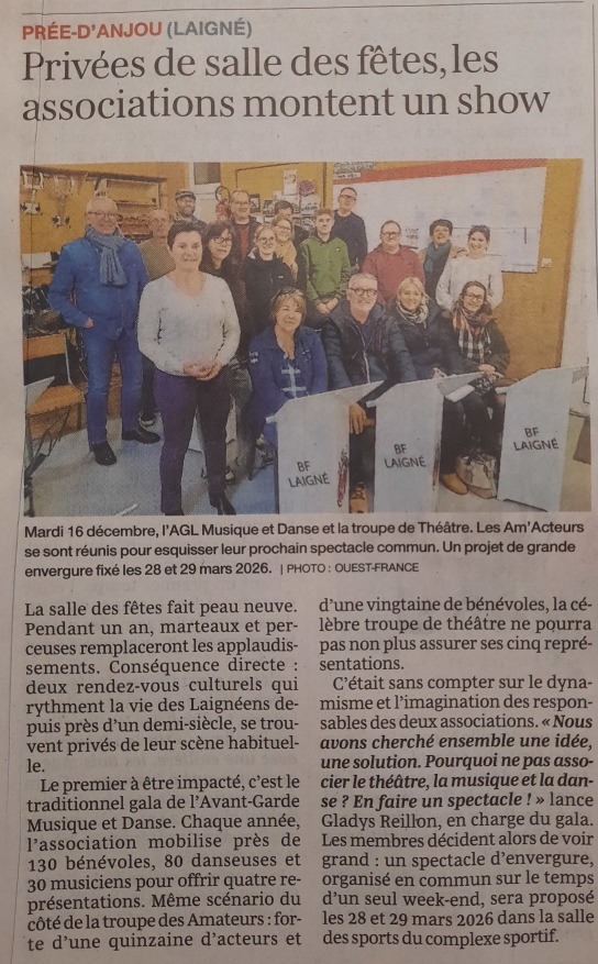 Privées de salle des fêtes, les associations montent un show – OF 18.12.25