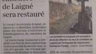 Le mur du cimetière de Laigné sera restauré – OF 10.02.26
