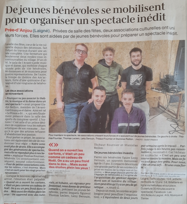 De jeunes bénévoles se mobilisent pour organiser un spectacle inédit – OF 18.03.26